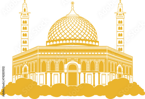Masjid al aqsa palestine outline photo