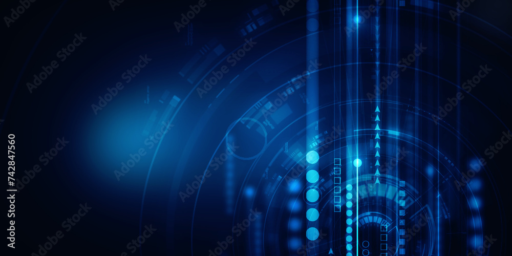 2d illustration Abstract futuristic electronic circuit technology background 2d illustration Abstract futuristic electronic circuit technology background