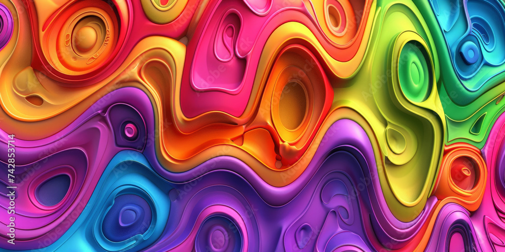  vibrant rainbow paper color palette, rainbow wave paper cut