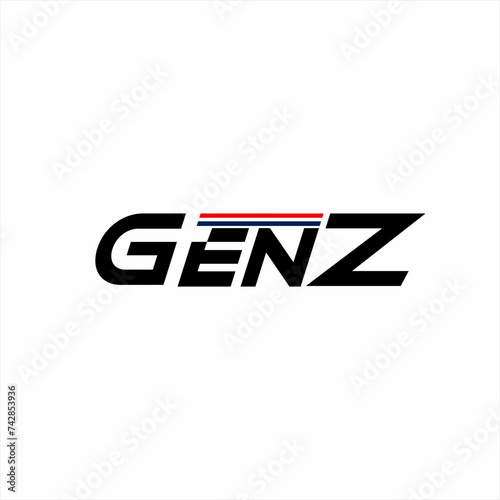 The design of the word "Gen Z" is simple.