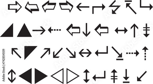 rigid arrow icon set vector