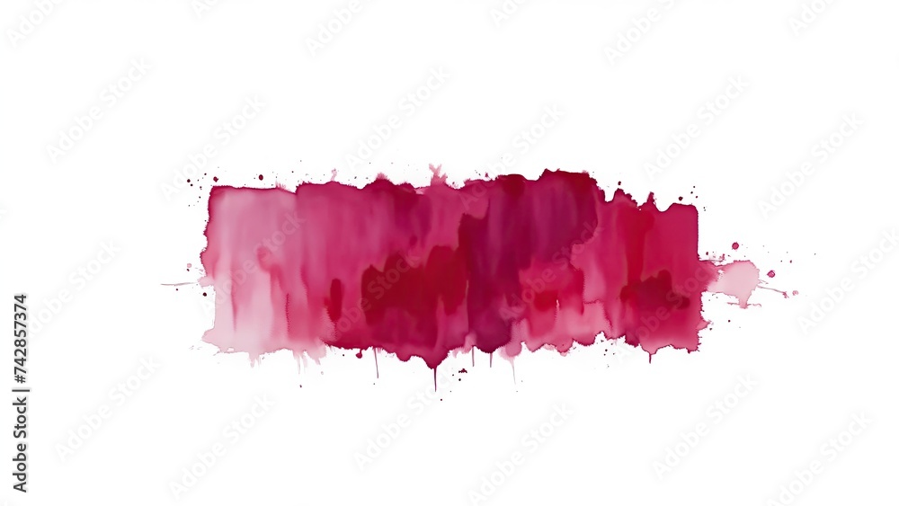 Abstract Watercolor Maroon Brush Stroke on white background