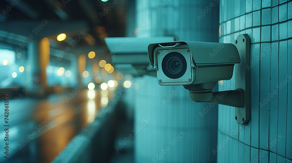 Camera for monitoring critical infrastructure such as streets, schools, squares, authorities, AI generated Camera for monitoring critical infrastructure such as streets, schools, squares, authorities, AI generated