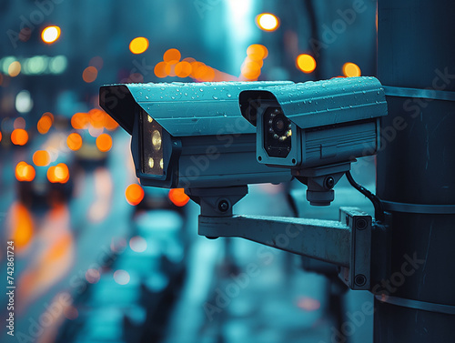 Camera for monitoring critical infrastructure such as streets, schools, squares, authorities, AI generated