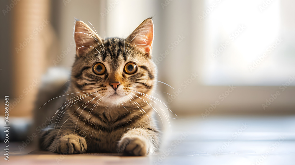 custom made wallpaper toronto digitalA cute cat lies by the window in the house with natural light.