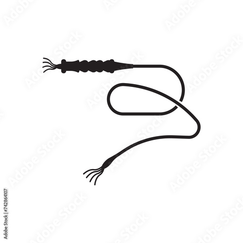 Whip Icon, Riding Whip Icon Vector Art Illustration