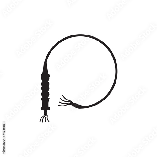 Whip Icon, Riding Whip Icon Vector Art Illustration