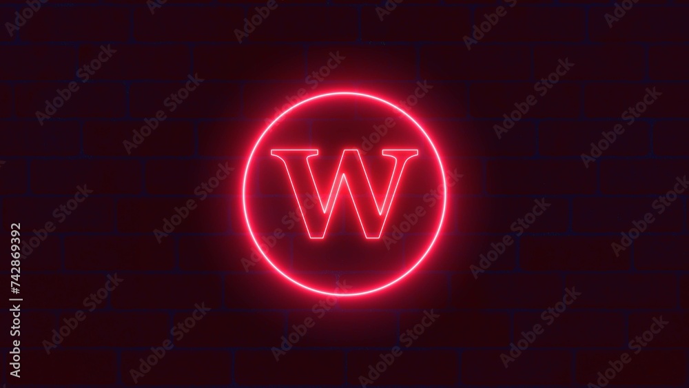 Abstract Beautiful Neon Letter Text  background Illustration.