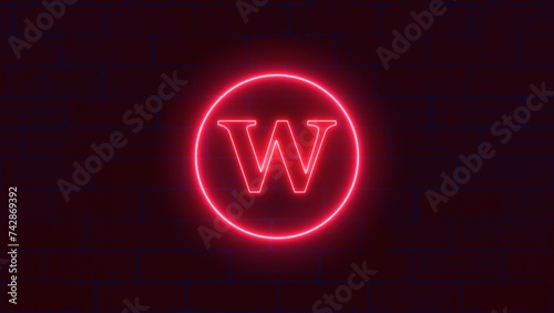 Abstract Beautiful Neon Letter Text background Illustration.