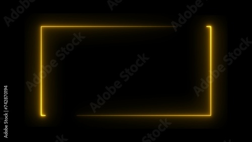 Abstract neon rectangle frame icon illustration background .