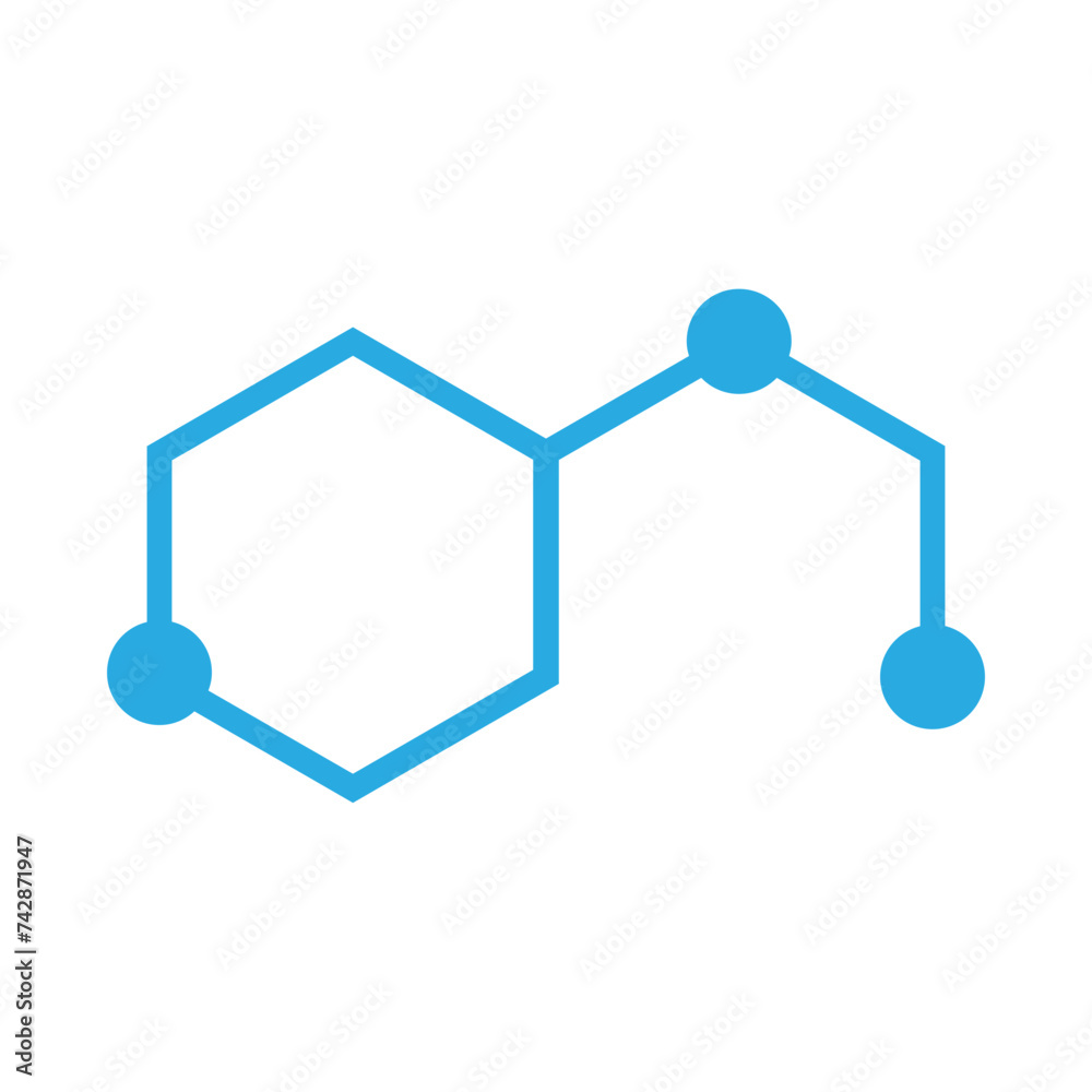 Hexagonal molecule badge Hexagonal molecule badge