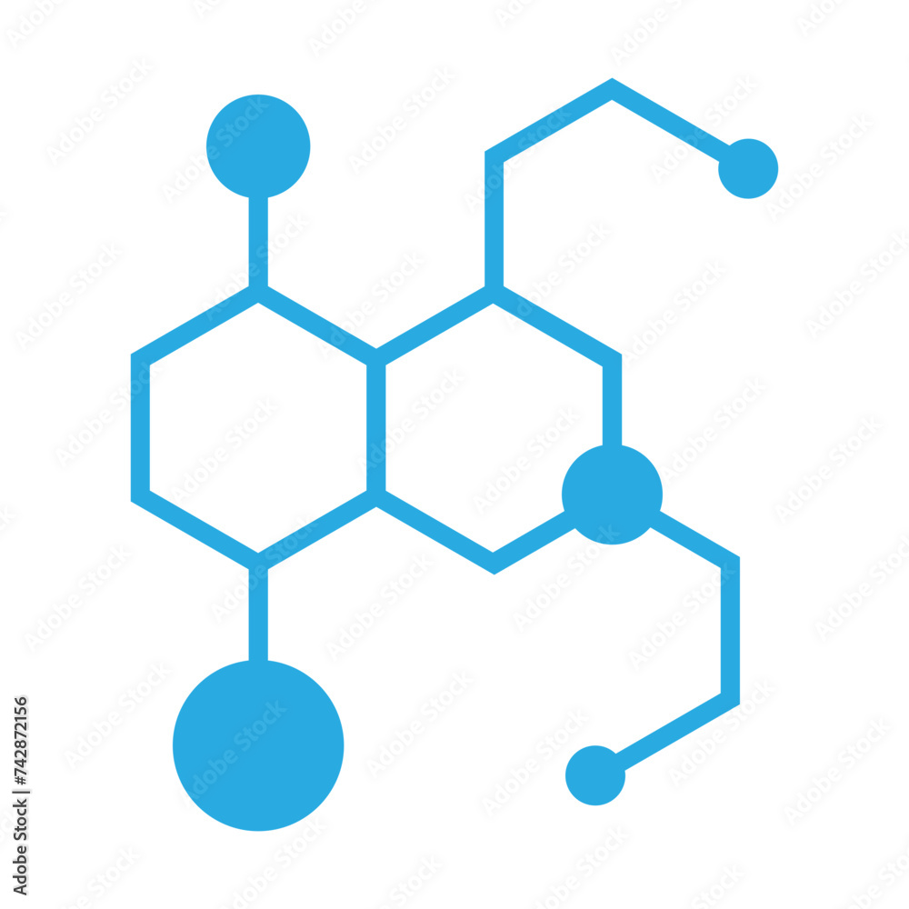 Hexagonal molecule badge