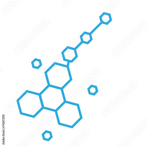 Hexagonal molecule badge
