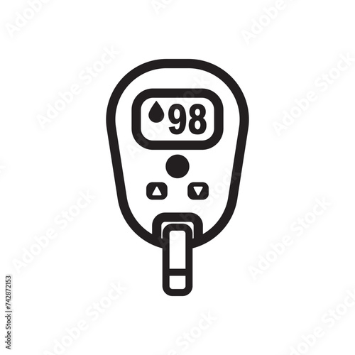 Blood sugar measuring symbol icon, vector illustration design