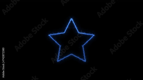 abstract beautiful neon star icon frame background illustration.