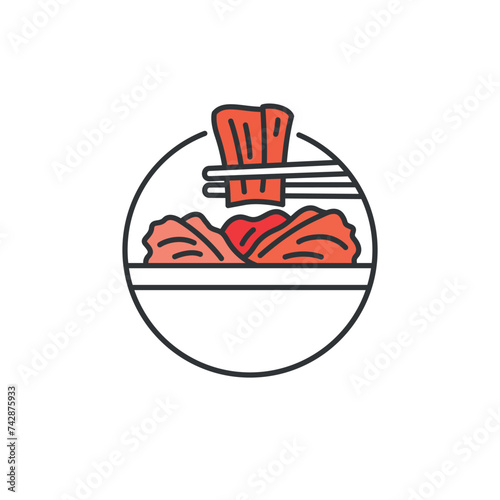 Kimchi Icon (Traditional Korean Banchan, Salted Fermented Vegetables) - Asian Food Icon