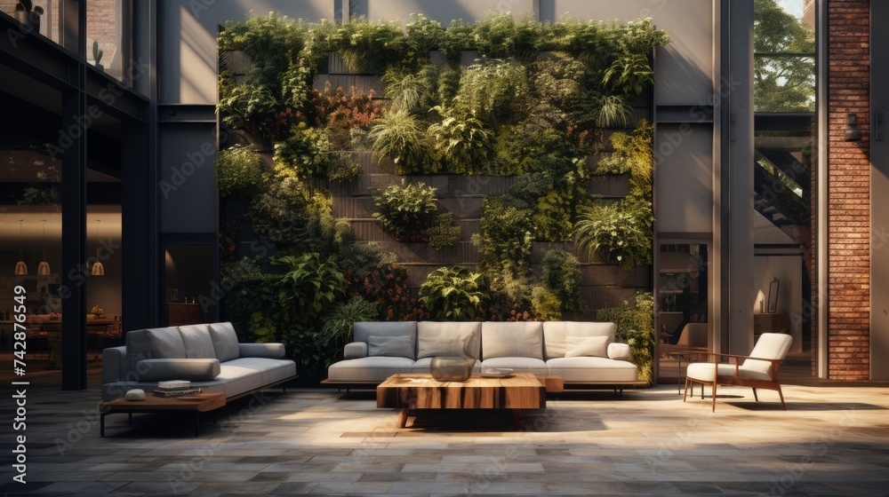 Living Wall in the Middle of a Patio