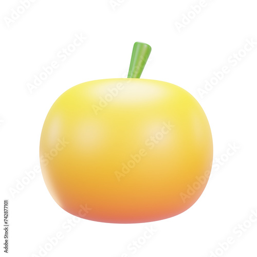 3d illustration of orange fruit icon