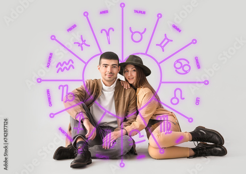Fashionable young couple in...