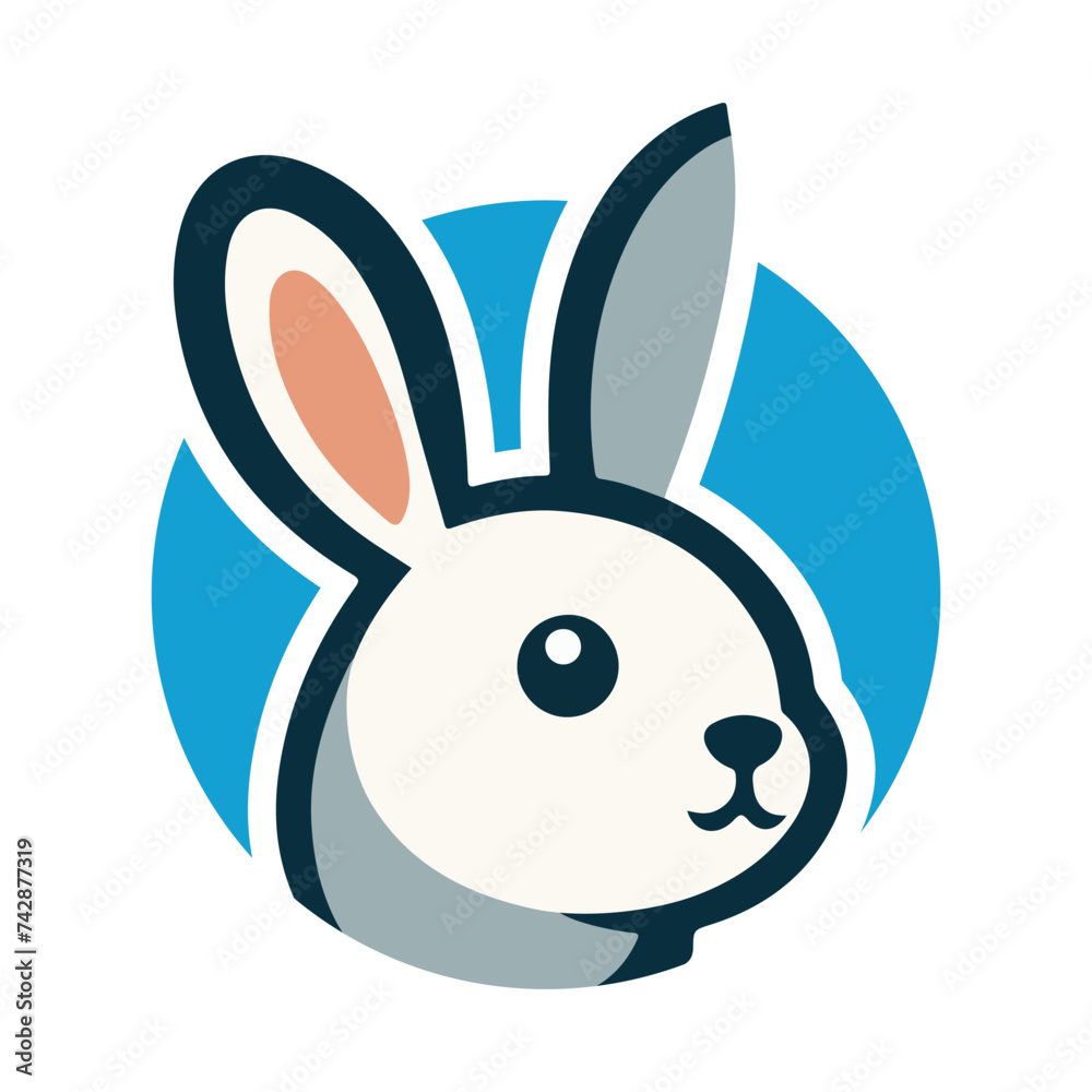 Obraz premium rabbit head logo icon template 1