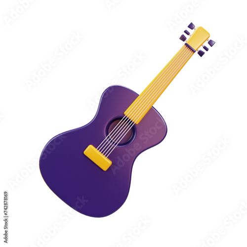 3d acoustic guitar icon