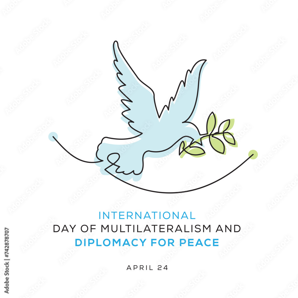 Fototapeta premium International Day of Multilateralism and Diplomacy for Peace, held on 24 April.