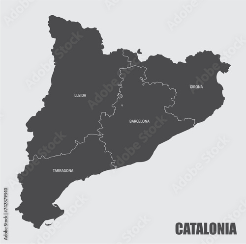 Catalonia region map photo