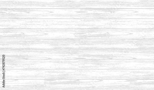White wood plank texture vector background, White wooden table top view.