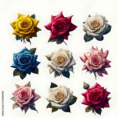 various color of rose flowers photo