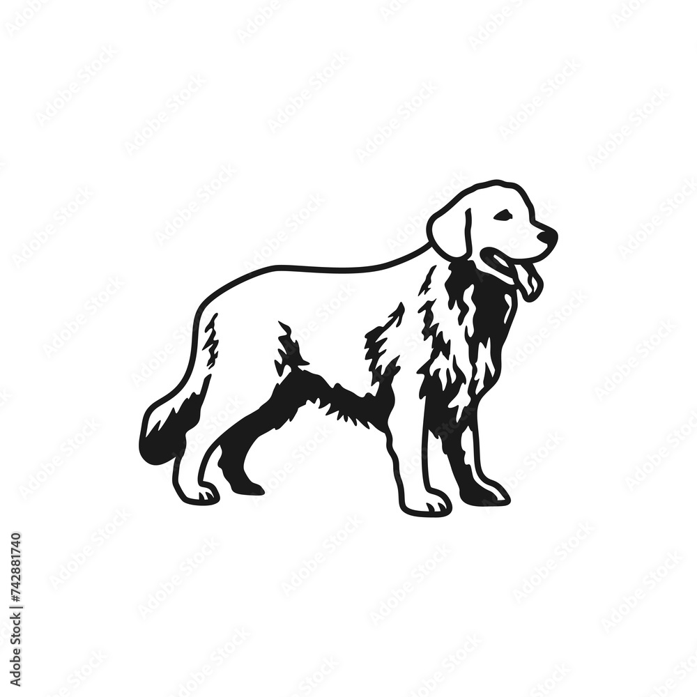 vector of golden retriever dog on white background. use for mascot or logo vector of golden retriever dog on white background. use for mascot or logo