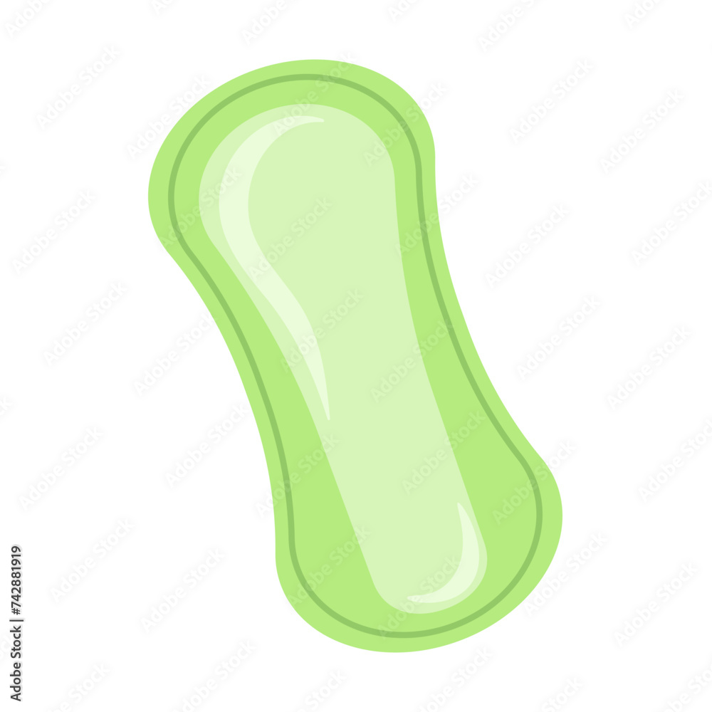 Daily sanitary pad. Women's intimate hygiene item. Simple vector flat illustration. Daily sanitary pad. Women's intimate hygiene item. Simple vector flat illustration.