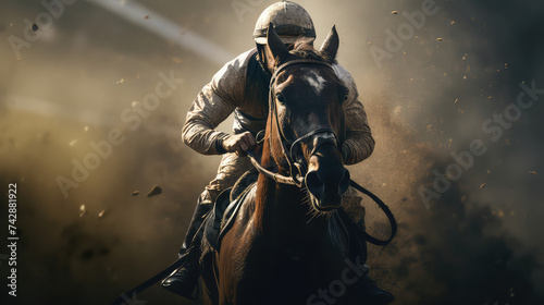 Jockey Riding a Horse in a Race