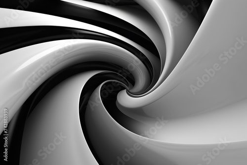 Abstract monochrome 3d spiral background