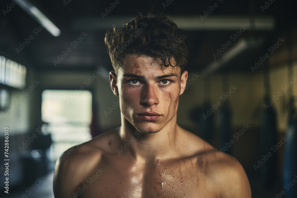 Boxing club gym for boxers training athletic conceptual Generative AI image Boxing club gym for boxers training athletic conceptual Generative AI image
