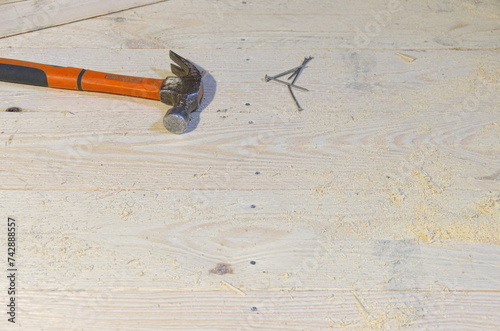 hammer and nails on the floor