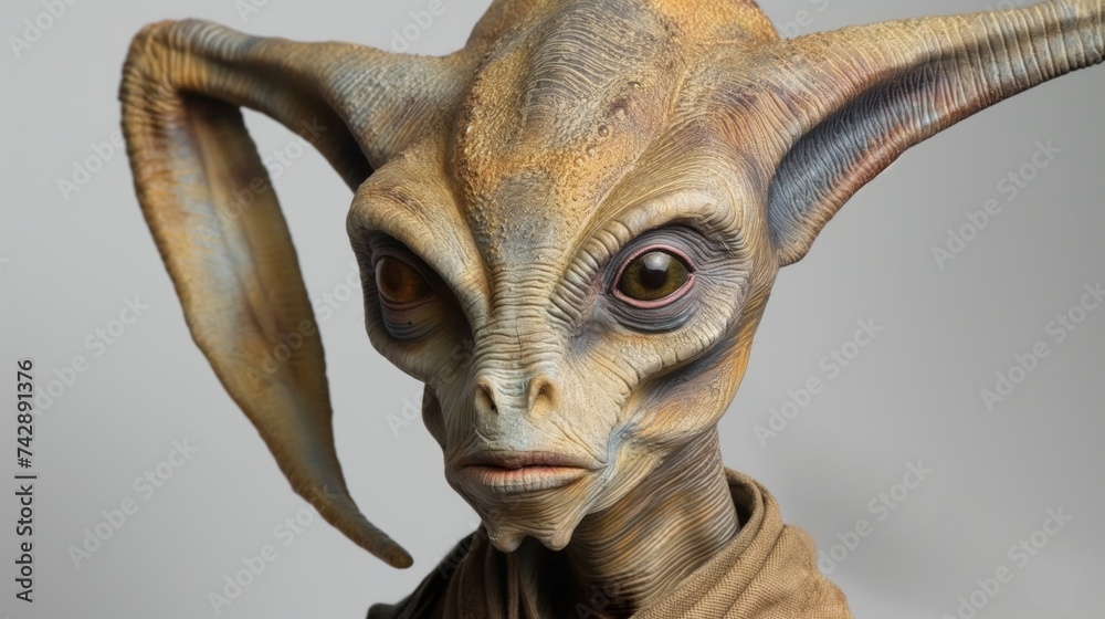 Obraz premium Alien humanoid with big and long ears, portrait.