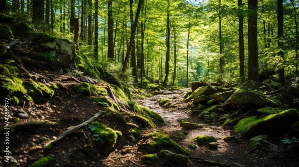 A photo of a rugged hiking trail A photo of a rugged hiking trail
