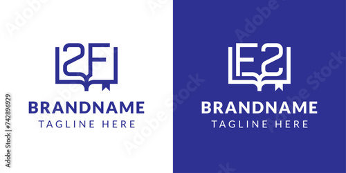 Letters ZF and FZ Book Logo, suitable for business related to book with FZ or ZF initials