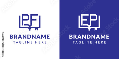 Letters PF and FP Book Logo, suitable for business related to book with FP or PF initials