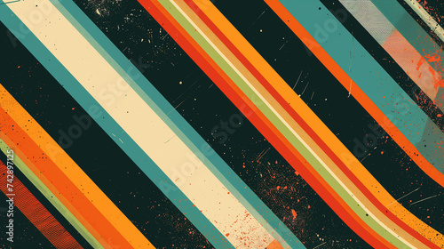 ビンテージストライプの背景画像。90年代のレトロ色。
Vintage stripes background image. 90's retro colors. [Generative AI]