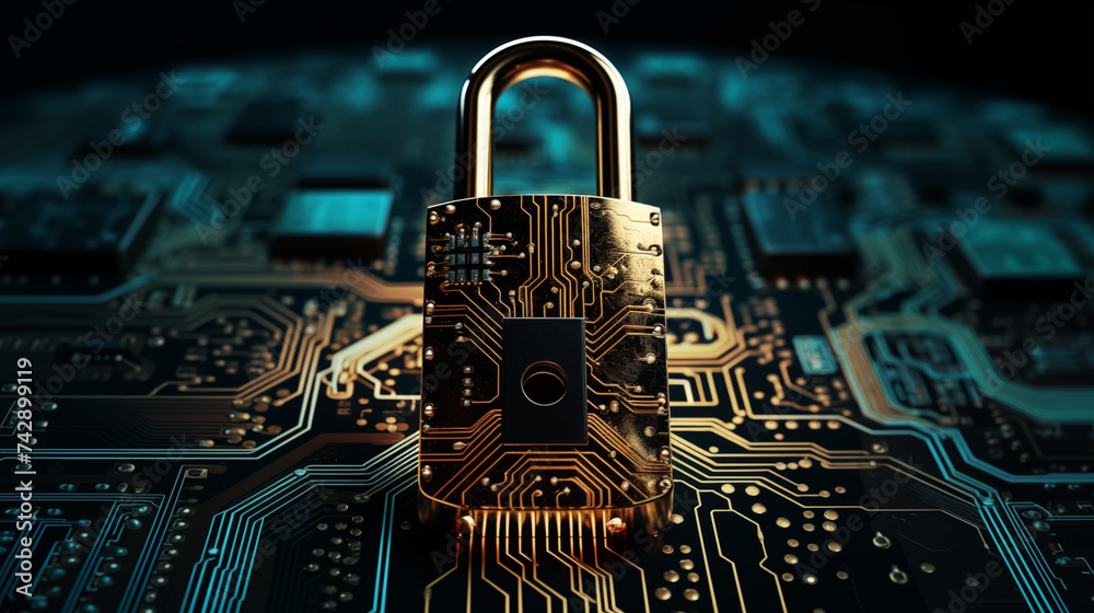 Cybersecurity and privacy concept, protect data, Lock icon and internet network security technology concept,