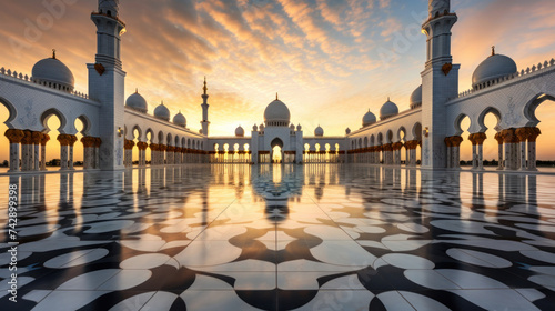 Abu Dhabi, Sheikh Zayed Grand Mosque in the Abu Dhabi. UAE. © Wararat