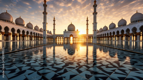 Abu Dhabi, Sheikh Zayed Grand Mosque in the Abu Dhabi. UAE. © Wararat