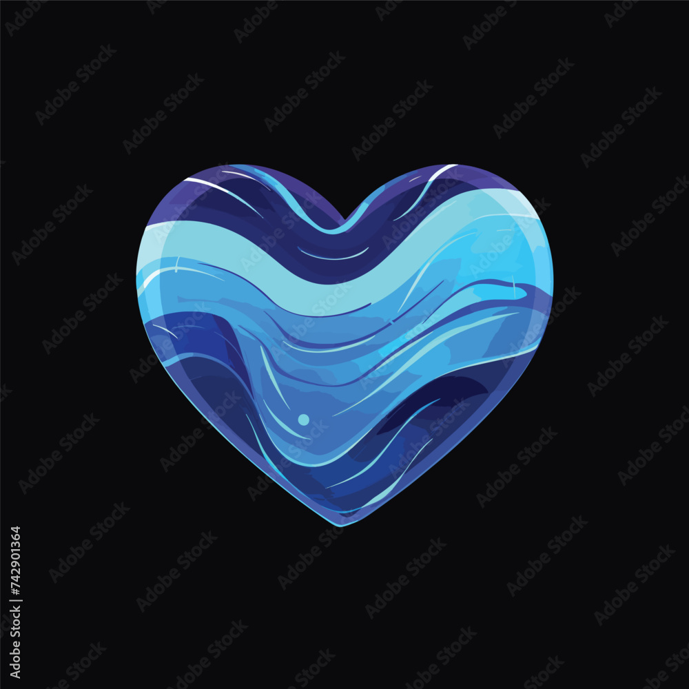 Blue Heart Vector Stylish Graphic Icon