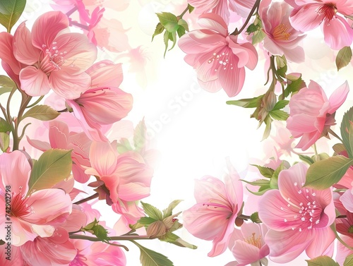 Stock Illustration Pink Floral Design Floral Frame Background