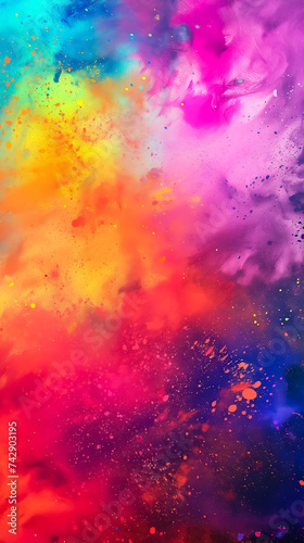 colorful and vibrant holi background in vertical layout © vishal