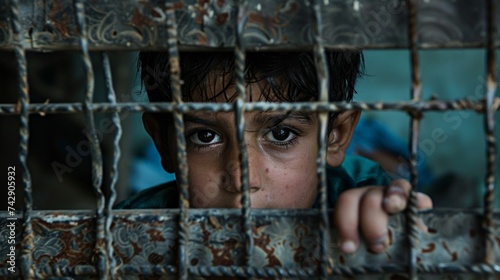 Children suffering from war and hunger. Warfare, fear, social problems