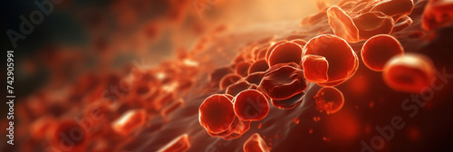 Close up of human red blood cells. #742905991
