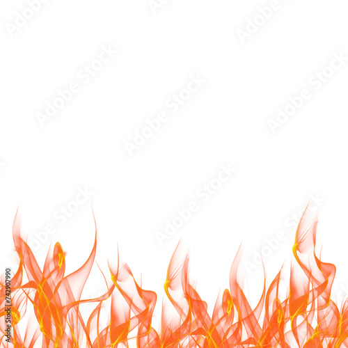 Transparent fire flames isolated transparency background 