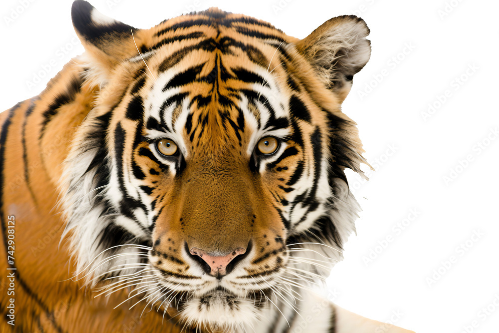 A close-up portrait Bengal tiger A close-up portrait Bengal tiger